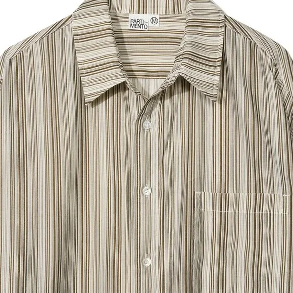 PARTIMENTO MEN’S STRIPED SHIRT RELAXED L NWOT